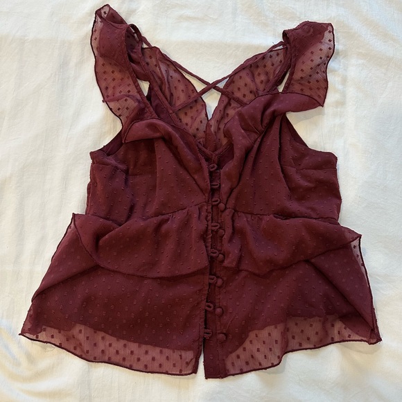 Abercrombie Burgundy Tank Blouse XS - Picture 1 of 3